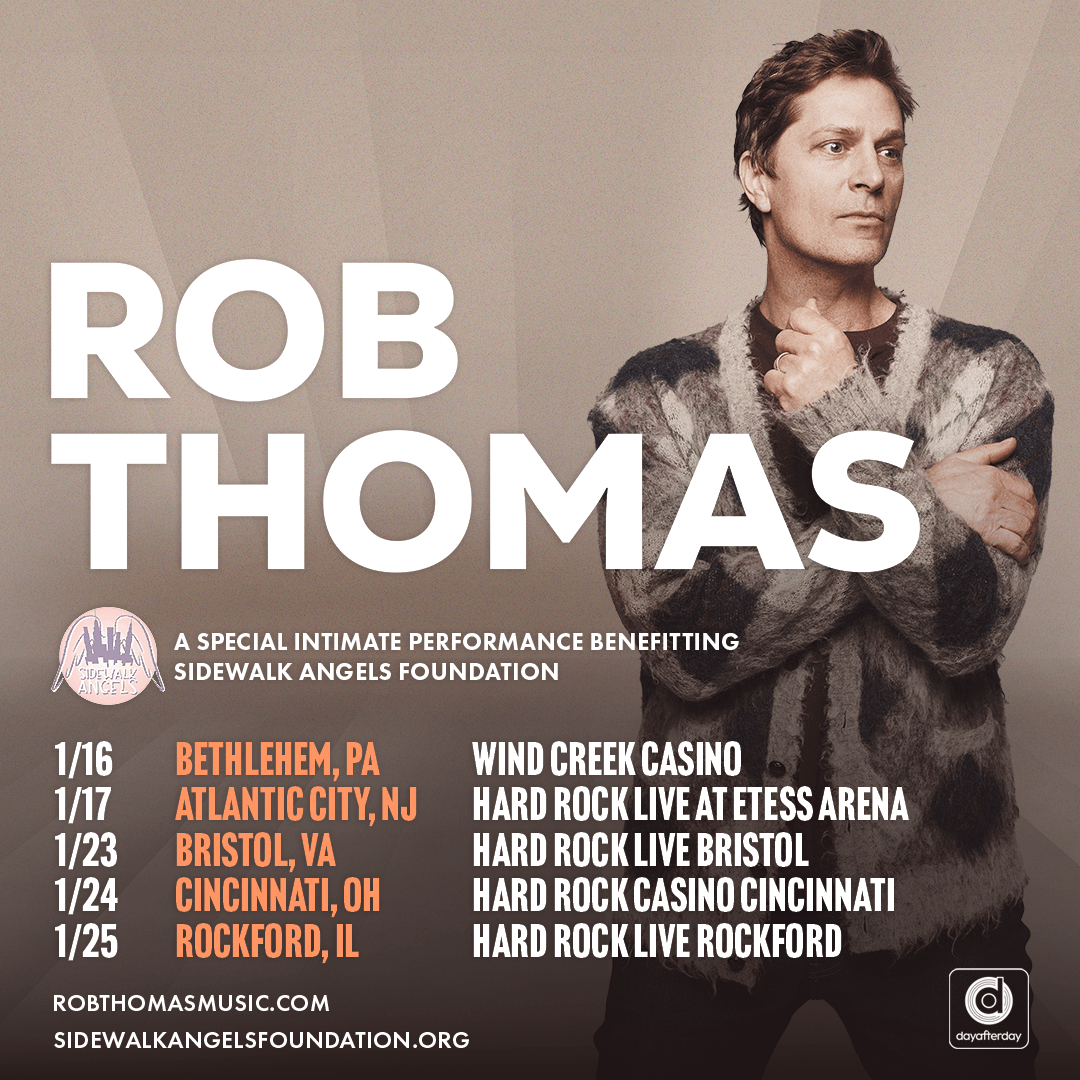 Rob Thomas Announces Additional Sidewalk Angels Concert In Bethlehem, PA
