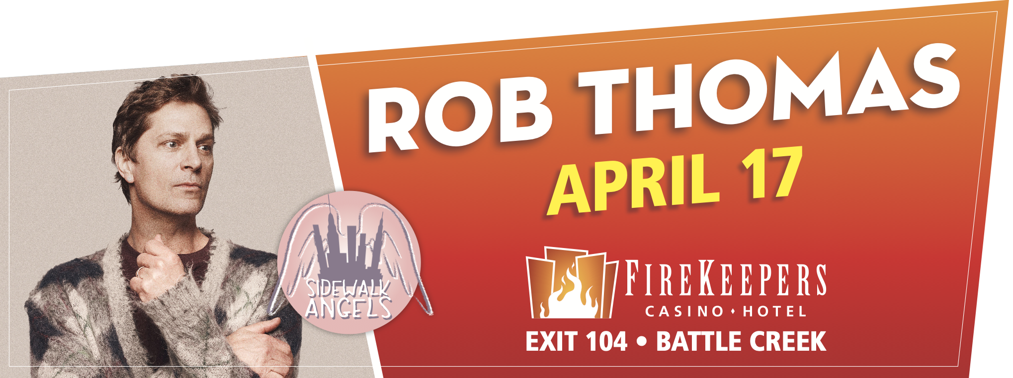 Rob Thomas Announces April 17 Sidewalk Angels Concert In Battle Creek, MI